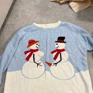 Charming Snowman Light Blue Sweater